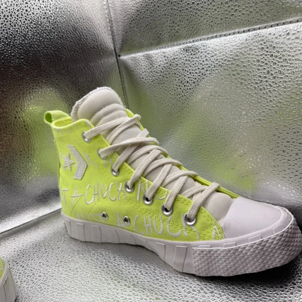 Size 4 Converse UNT1TL3D Hi Not A Chuck Volt Yellow Kids Lace Up Sneaker A03147F